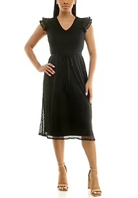 Fit and Flare Mesh Dress