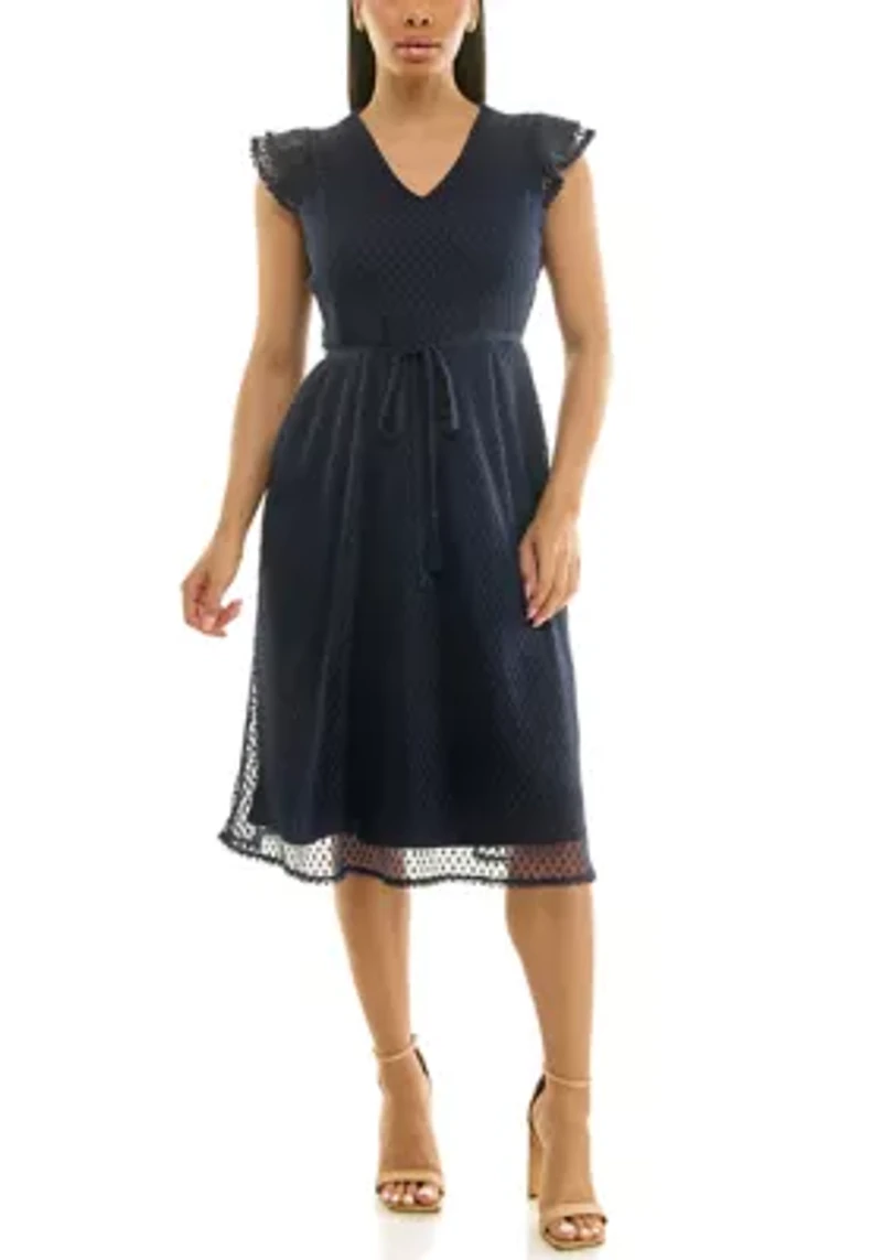 Fit and Flare Mesh Dress