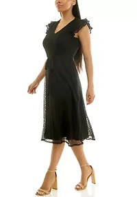 Fit and Flare Mesh Dress