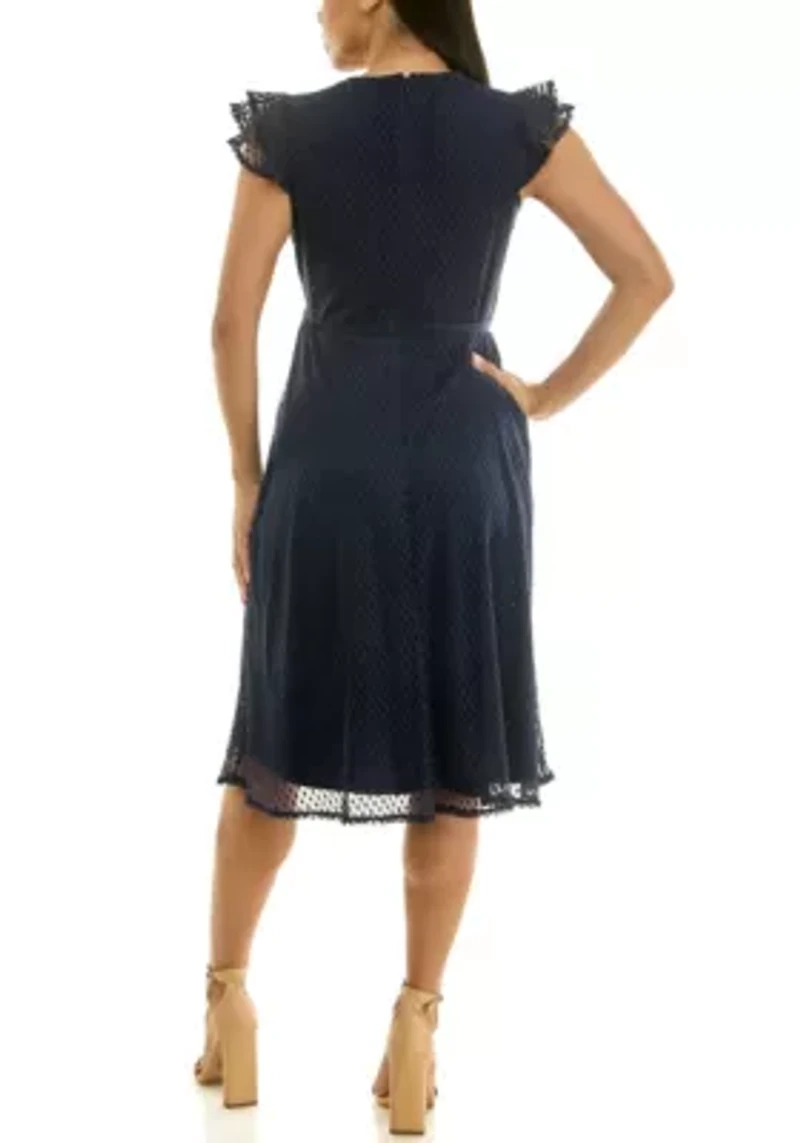 Fit and Flare Mesh Dress