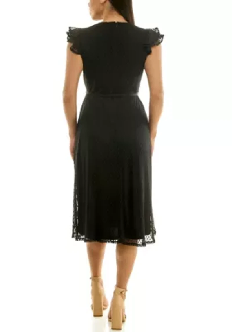 Fit and Flare Mesh Dress