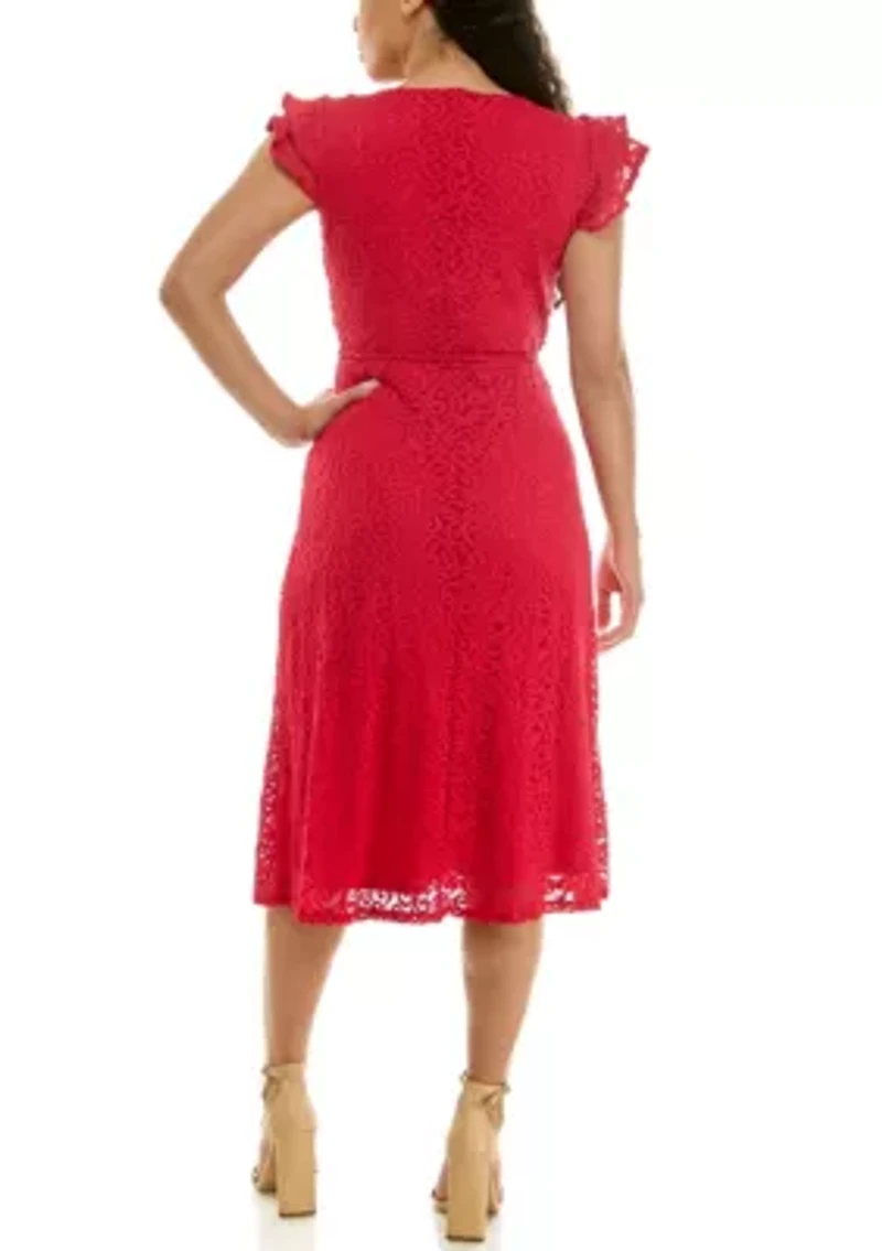Sleeveless V Neck Fit Flare Dress