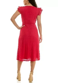 Sleeveless V Neck Fit Flare Dress