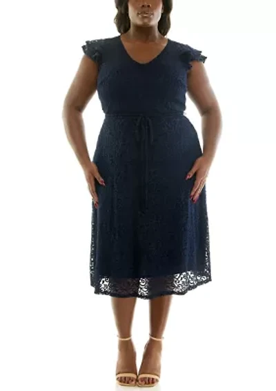 Plus Fit and Flare Lace Dress