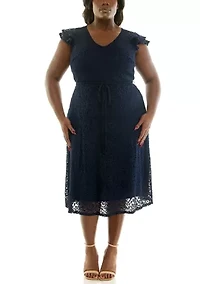 Plus Fit and Flare Lace Dress
