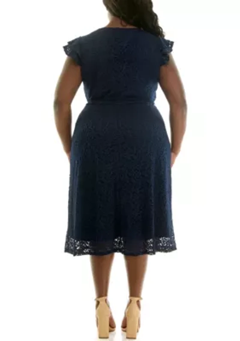 Plus Fit and Flare Lace Dress