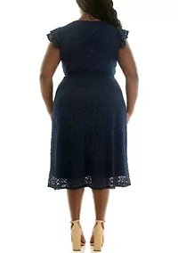 Plus Fit and Flare Lace Dress