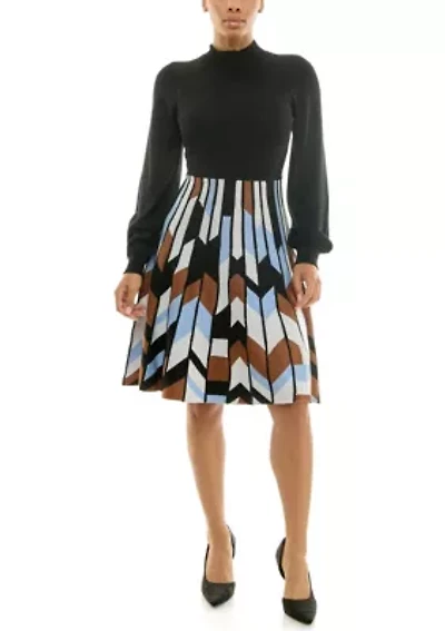 A line Jaquard Dress