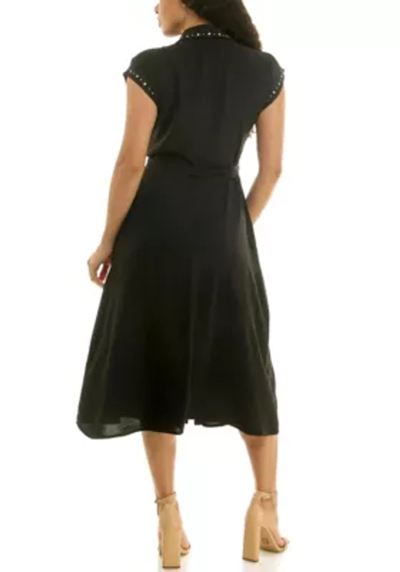 Collared Button Front Shirt Dress