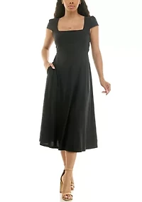 Fit & Flare Lace Up Dress