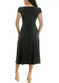 Fit & Flare Lace Up Dress