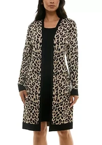 Twofer jaquard sweater dress