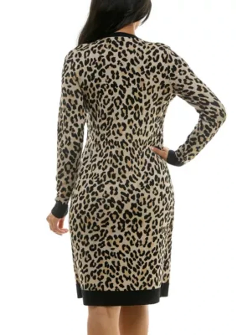 Twofer jaquard sweater dress