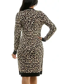 Twofer jaquard sweater dress