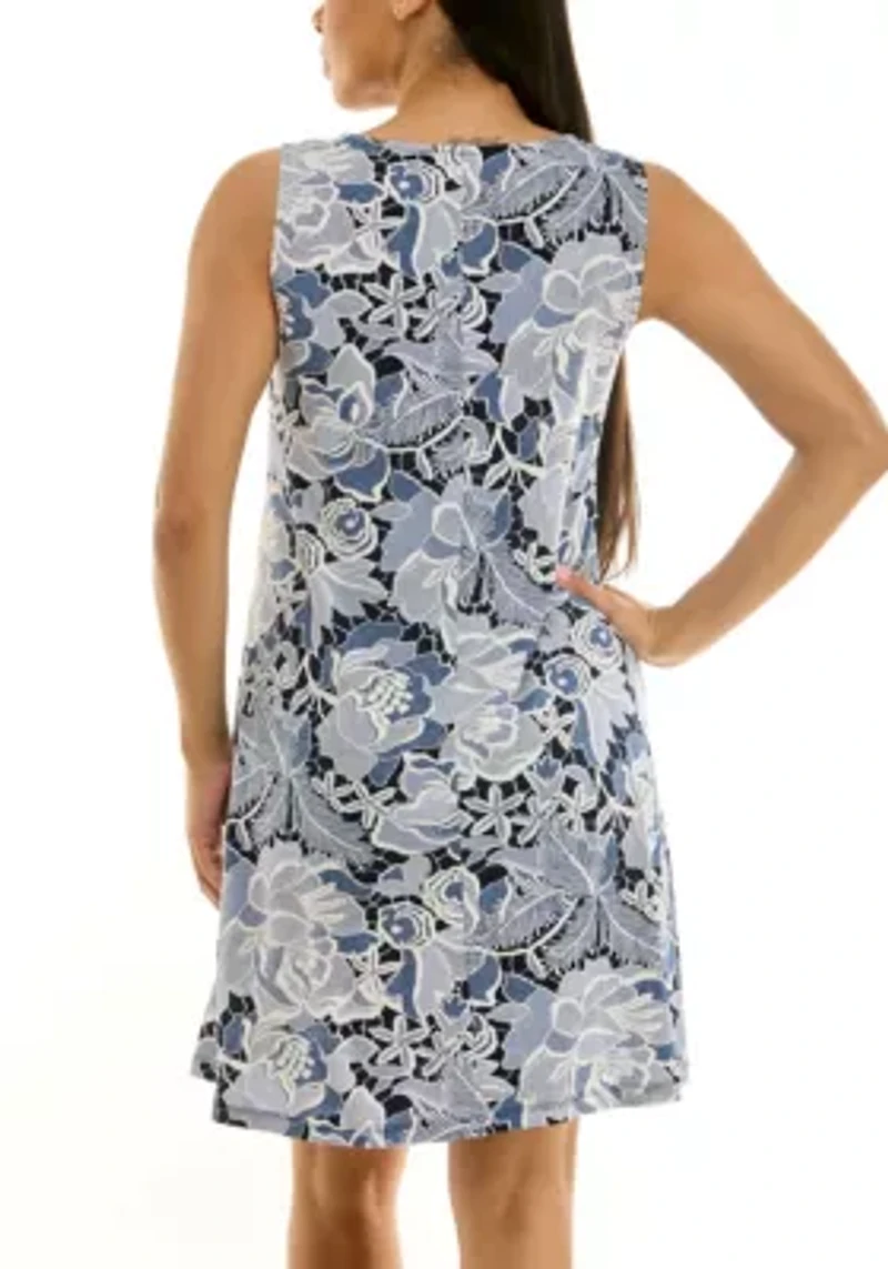 Scoop Neck Sleeve Trapeze Dress