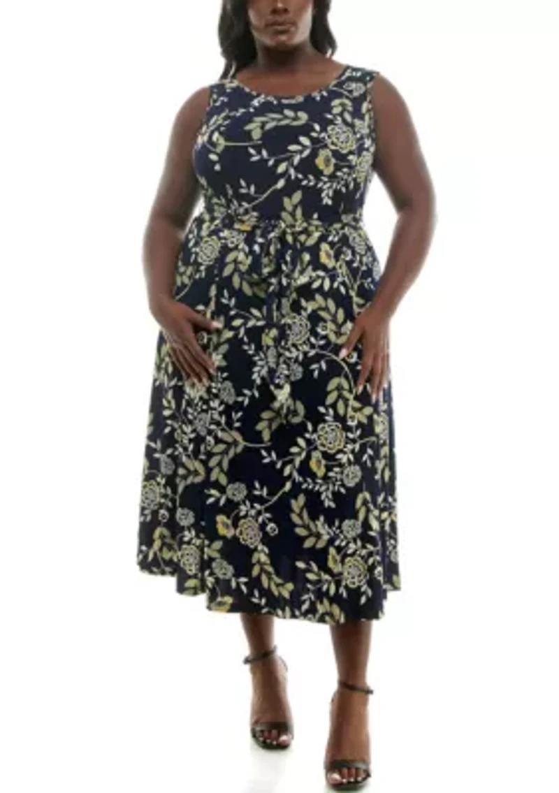 Sylvia Midi Puff Print Dress