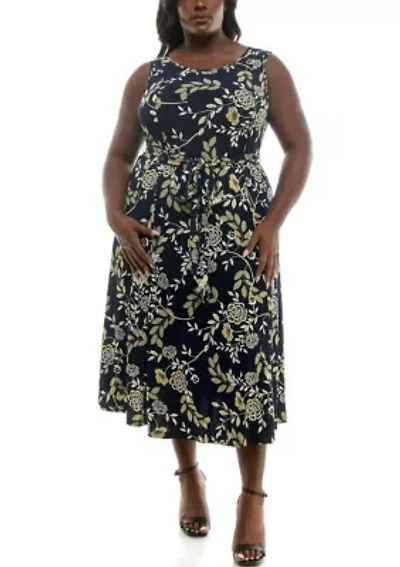 Sylvia Midi Puff Print Dress