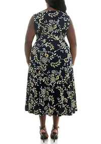 Sylvia Midi Puff Print Dress