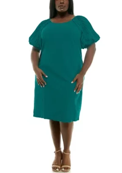 Puff Sleeve Sheath Dress