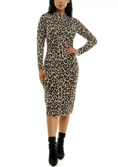 Casual Mockneck Midi Dress