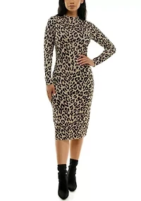 Casual Mockneck Midi Dress