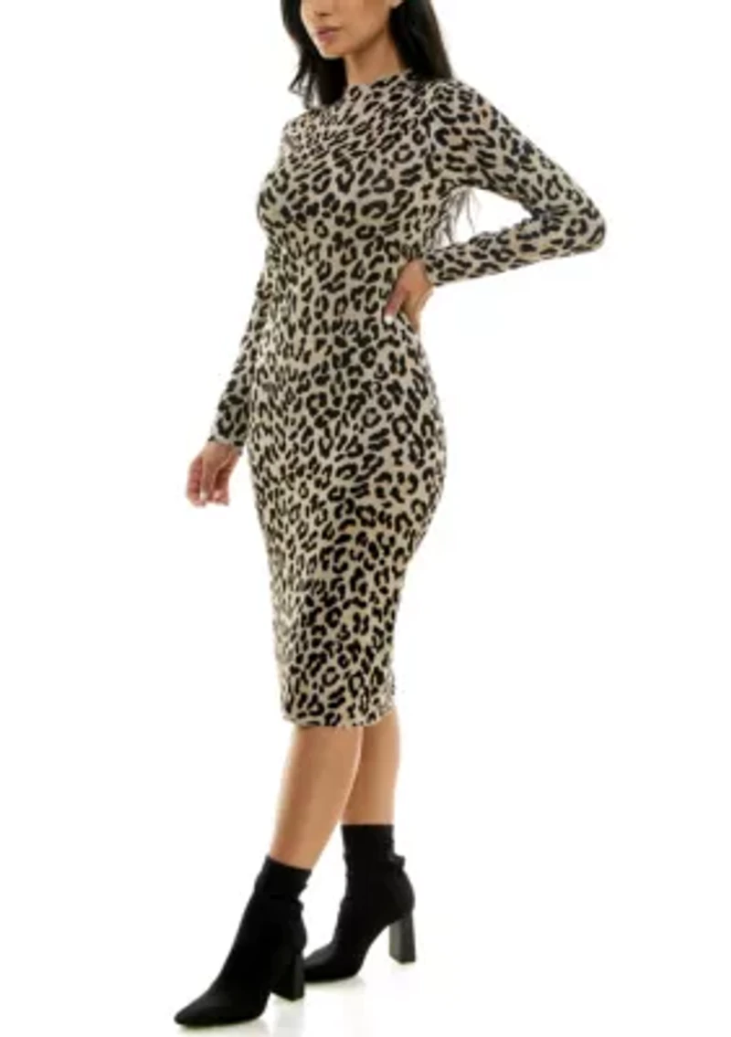 Casual Mockneck Midi Dress