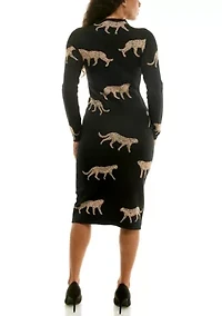 Casual Mockneck Midi Dress