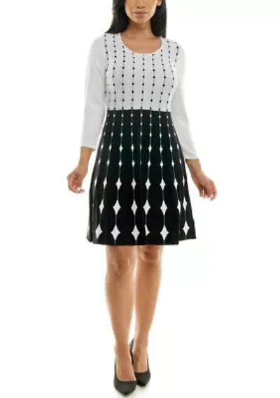 Diamond Jaquard Sweater Dress