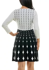 Diamond Jaquard Sweater Dress