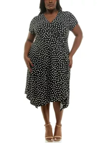 Surplice uneven hem dress