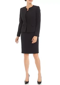 CREPE SEAMED CARDIGAN JKT & SHEATH DRESS