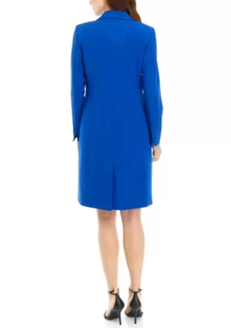 Women's Long Coat and Basic Sheath Dress Set