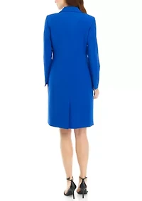 Women's Long Coat and Basic Sheath Dress Set