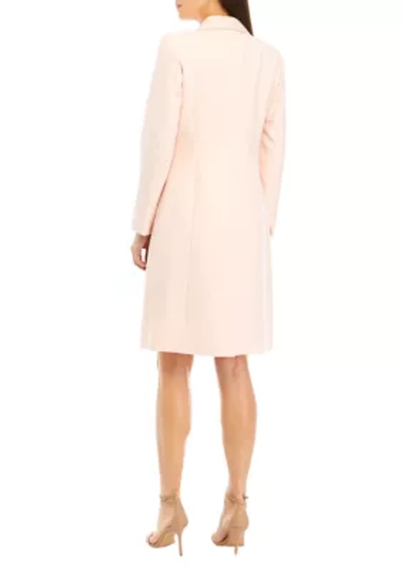 Women's Long Coat and Basic Sheath Dress Set