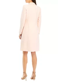 Women's Long Coat and Basic Sheath Dress Set
