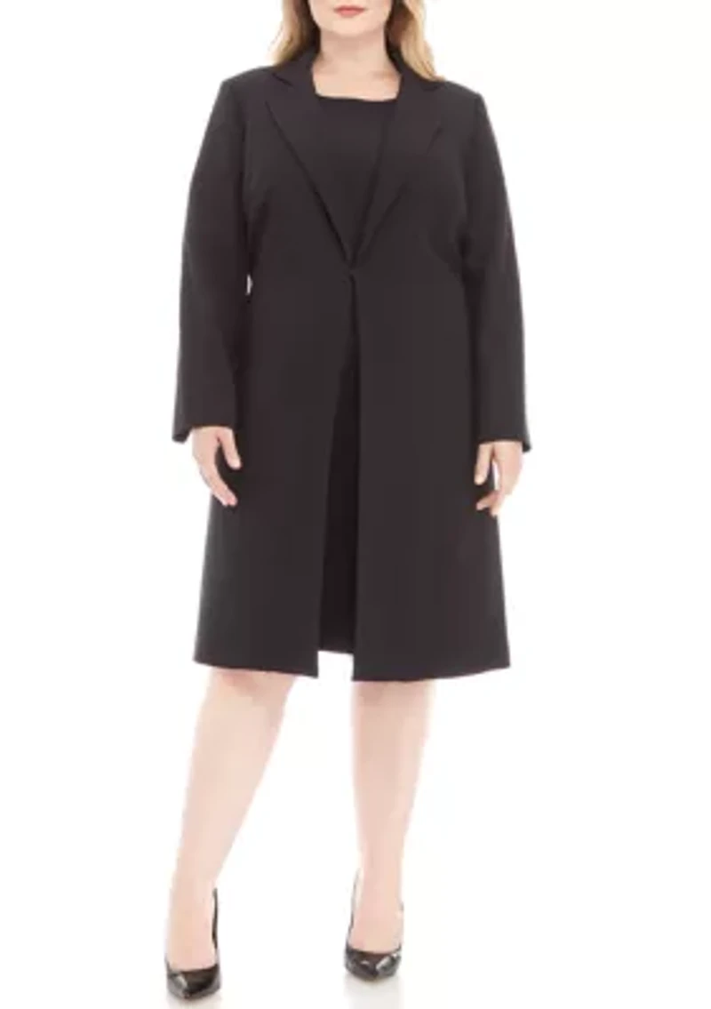 CREPE LONG COAT & SHEATH DRESS
