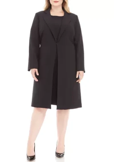 CREPE LONG COAT & SHEATH DRESS