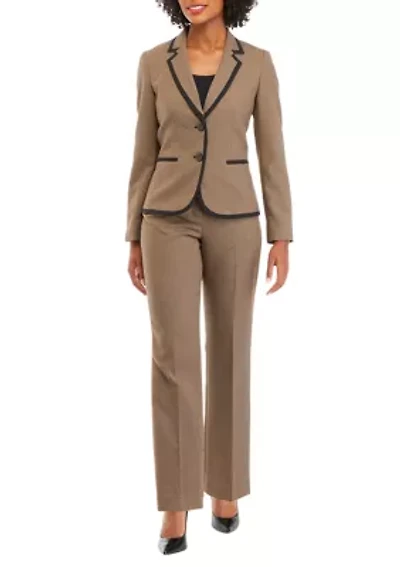 Women's Petite Mini Houndstooth Check Jacket and Kate Pant Set