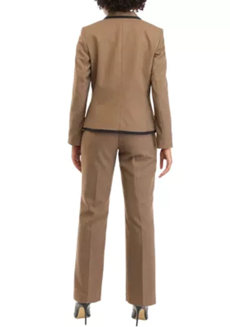 Women's Petite Mini Houndstooth Check Jacket and Kate Pant Set