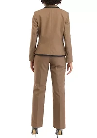 Women's Petite Mini Houndstooth Check Jacket and Kate Pant Set