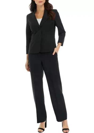 CREPE 2 BTTN & EXTENDED TAB TROUSER