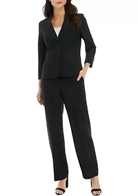 CREPE 2 BTTN & EXTENDED TAB TROUSER