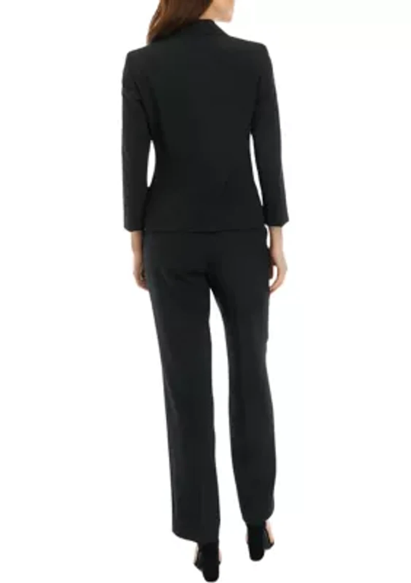 CREPE 2 BTTN & EXTENDED TAB TROUSER