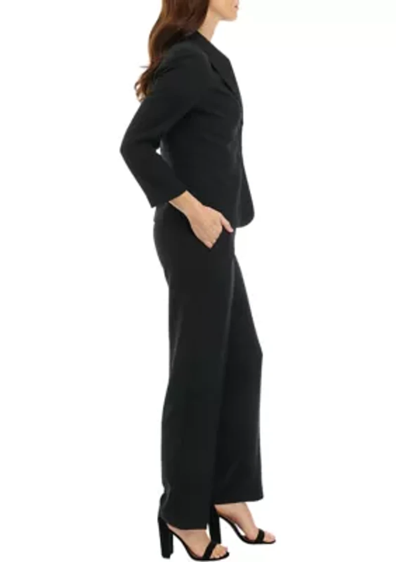 CREPE 2 BTTN & EXTENDED TAB TROUSER