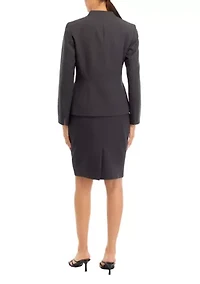 NO COLLAR JKT W/ 2 BUTTONS AND SLIM SKIRT