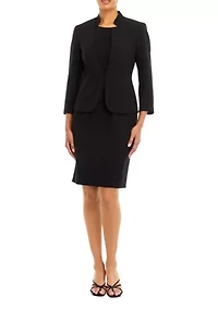 CROPPED SLEEVE JACKET AND EMPIRE SEAMED DRESS