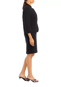 CROPPED SLEEVE JACKET AND EMPIRE SEAMED DRESS