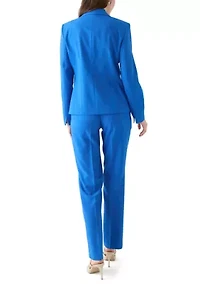 Two-Button Seamed Jacket Pant Suit