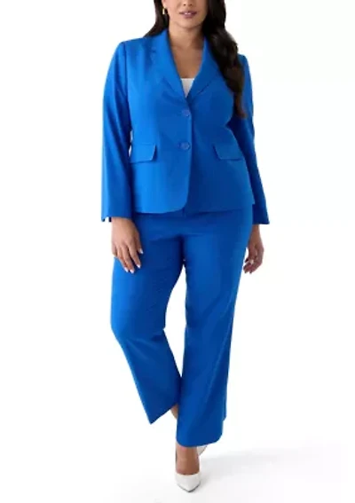Two-Button Seamed Jacket Pant Suit