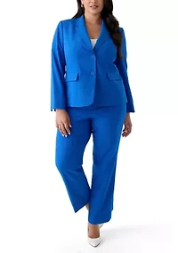 Two-Button Seamed Jacket Pant Suit